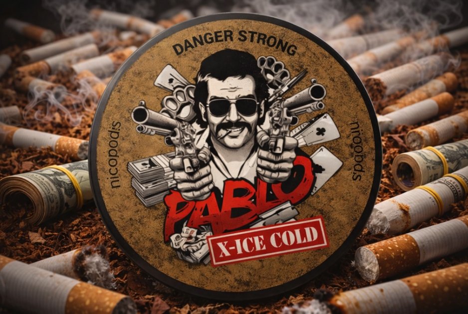 PABLO X-Ice Cold Slim Pouch Format ablo x ice cold 30mg open can | Open can showing slim white PABLO X-Ice Cold 30mg nicotine pouchespouches au.jpg