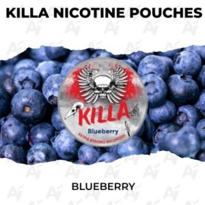 Can of KILLA Blueberry 16mg extra strong all white nicotine pouches | killa nicotine pouches blueberry 16mg australia.jpg
