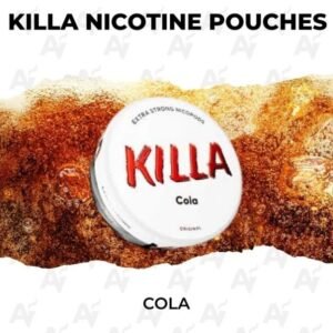 Can of KILLA Nicotine Pouches Cola 16mg extra strong sweet soda flavor | killa nicotine pouches cola 16mg