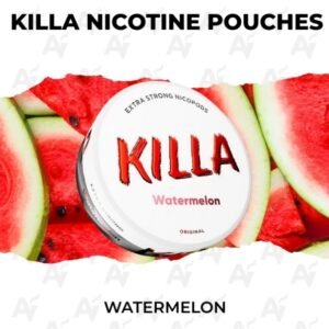 Can of KILLA Watermelon 16mg extra strong all white nicotine pouches from KILLA online shop | killa watermelon 16mg extra strong nicotine pouches.jpg