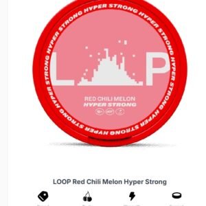 Can of LOOP Red Chili Melon Hyper Strong 15.6mg all white nicotine pouches from Loop pouches Australia shop | loop red chili melon hyper strong 15 6mg.jpg