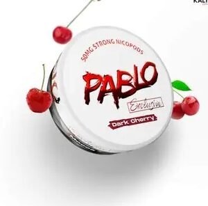 PABLO Exclusive Dark Cherry 30mg nicotine pouches can shown in slim 50mg/g all-white format for Australia. | pablo exclusive dark cherry 30mg nicotine pouches can.jpg