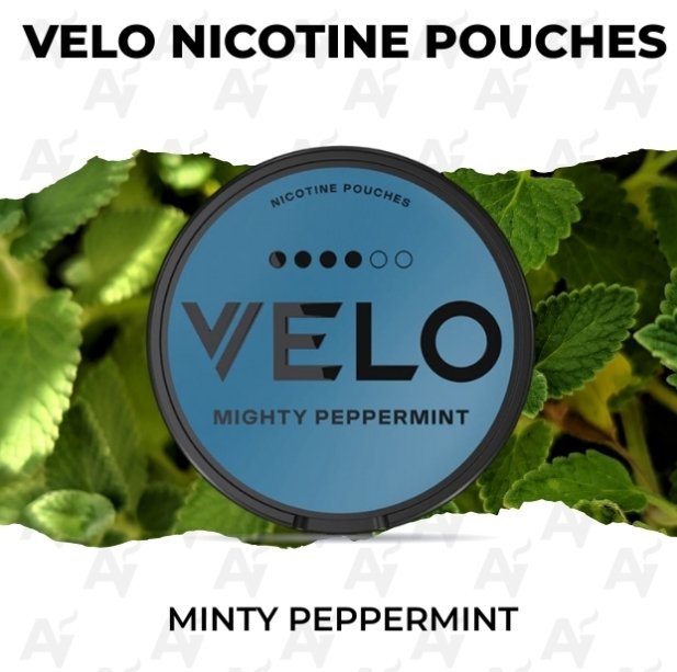 VELO Mighty Peppermint 17mg Nicotine Pouches Can of VELO Mighty Peppermint 17mg Sweden born tobacco free nicotine pouches from VELO pouches Australia online shop