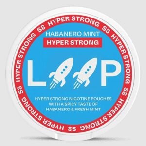 Can of LOOP Habanero Mint Hyper Strong 15.6mg all white nicotine pouches| loop habanero mint hyper strong 15 6mg front.jpg