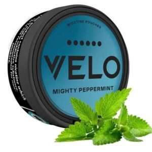 Can of VELO Mighty Peppermint 20mg extra strong nicotine pouches Australia | velo mighty peppermint 20mg can australia.jpg
