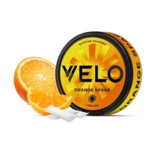 Can of VELO Orange Spark 15mg citrus nicotine pouches Australia | velo orange spark 15mg can australia.jpg