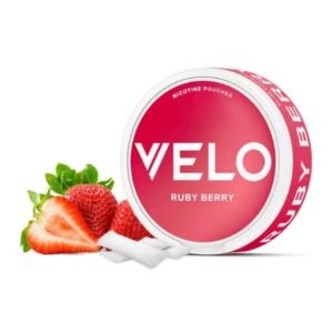 Can of VELO Ruby Berry 14mg strong nicotine pouches Australia | velo ruby berry 14mg can australia.jpg