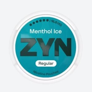 Can of ZYN Menthol Ice 16.5mg ultra strong nicotine pouches with 6 dot strength rating | zyn menthol ice 16 5mg ultra strong can.jpg